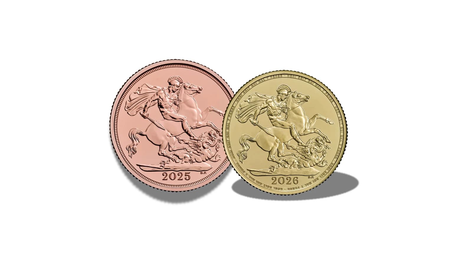 A rose gold sovereign showing its distinctive warm tone